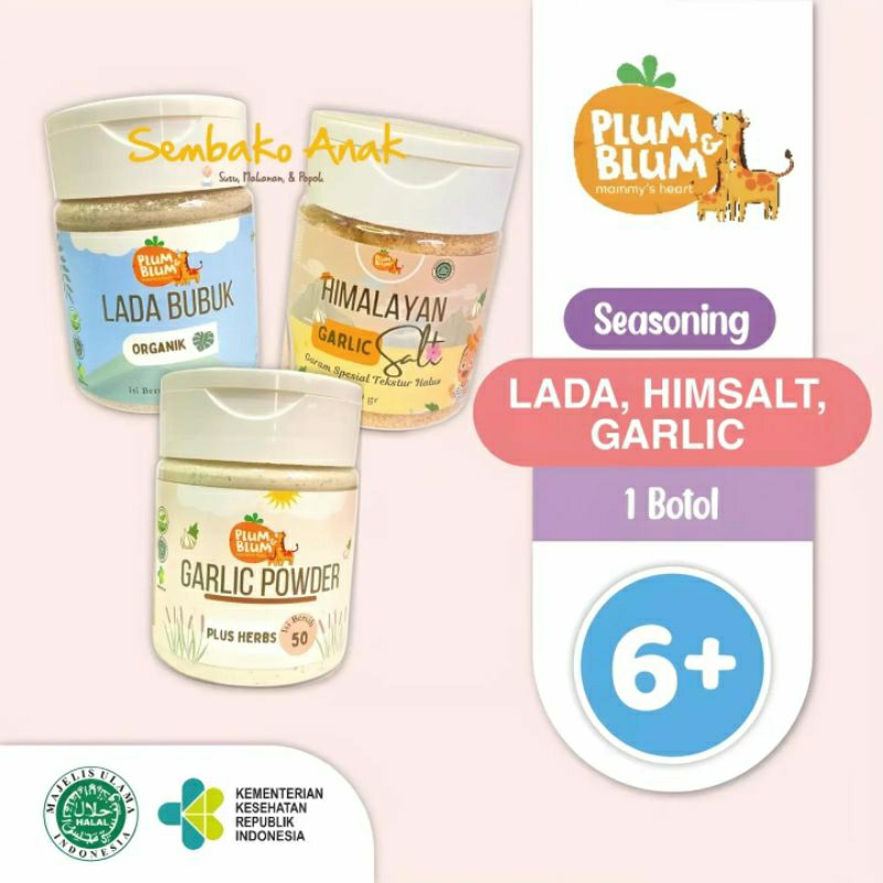 

Plum & Blum Lada Putih, Himalayan Salt,Garlic Powder