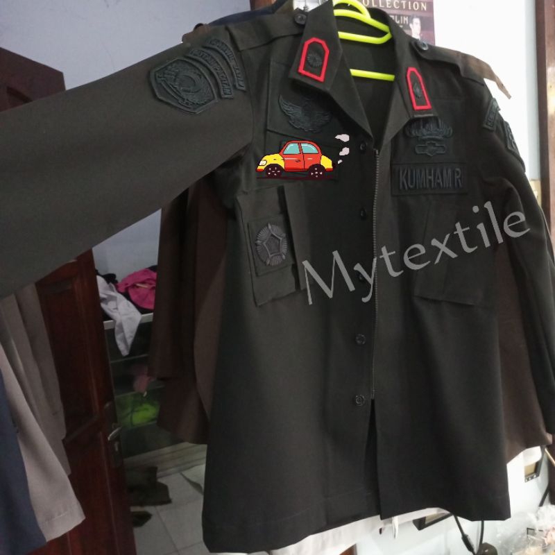 Seragam pdl hitam polsuspas Kemenkumham portofino bordir timbul