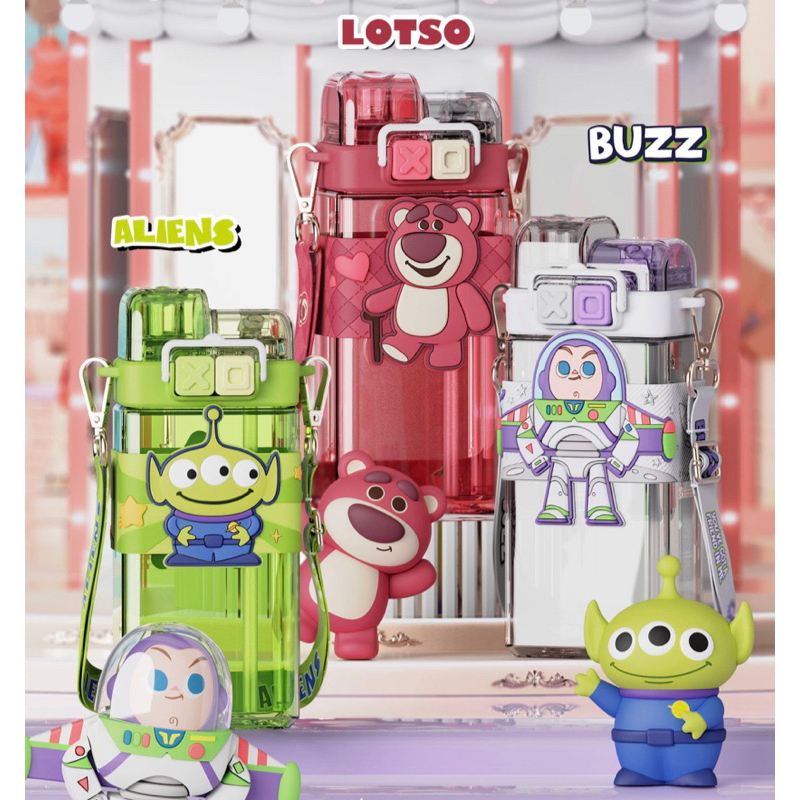 Botol Minum Teguk Sedot 2in1 520ml Motif Alien Buzz Lotso Kuromi Melody Cinnamoroll