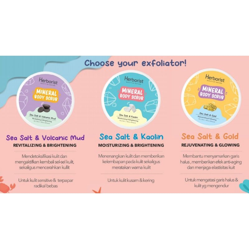 HERBORIST MINERAL BODY SCRUB 200G / BODY SERUM / BODY SCRUB