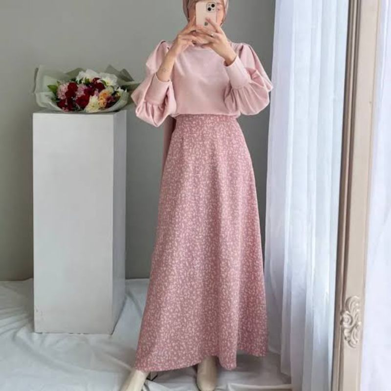 Rok vintage korea Floral Skirt