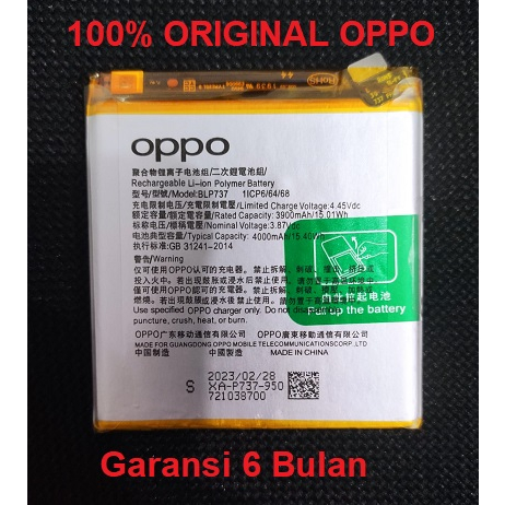 Baterai Battery Oppo Reno 2F Reno 2z Reno2 F Reno2 Z BLP737 Original100%