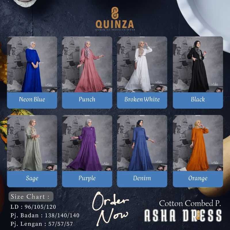ASHA DRESS by Quinza [ NEW - Quinza Midi Series ] Gamis Midi Quinza