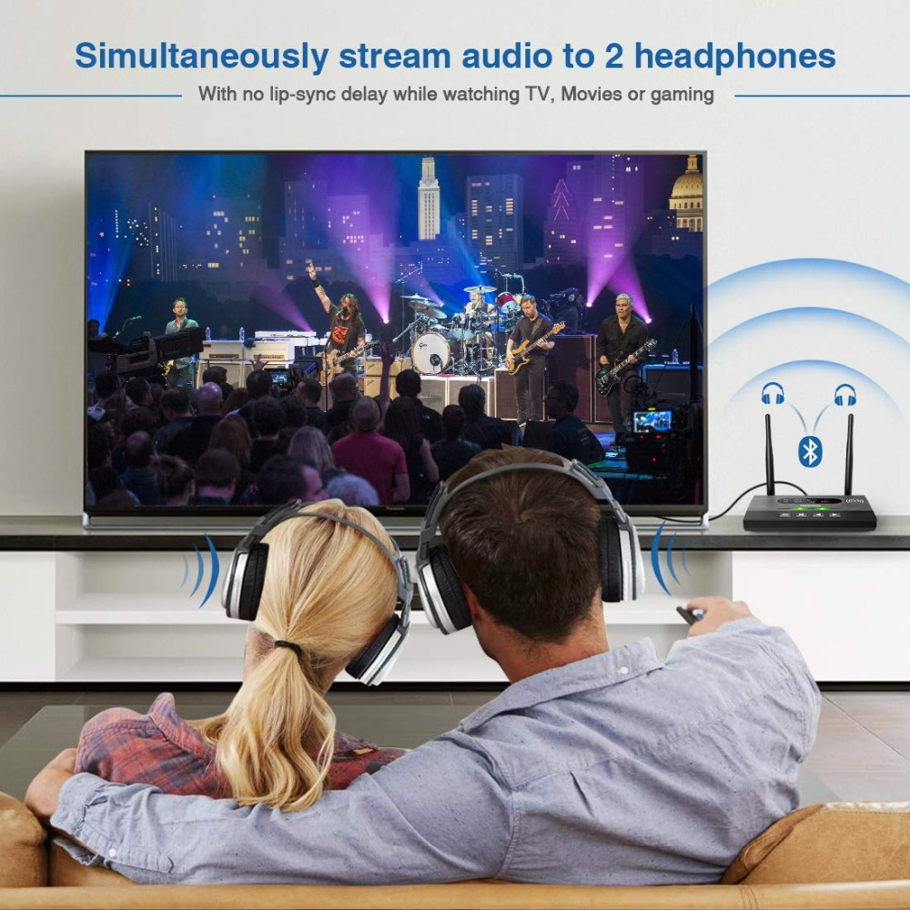 VIKEFON Audio Bluetooth Receiver Transmitter 5.0 AUX RCA CSR8675 AptX - BT-B21 - Black