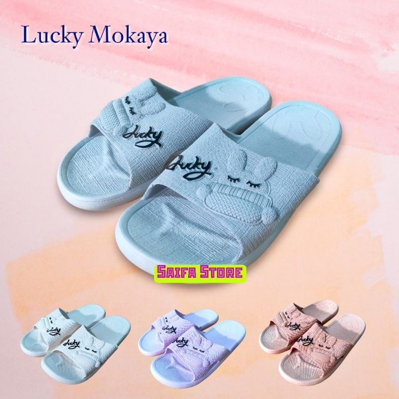 sandal slop wanita Lucky dan bear mokaya