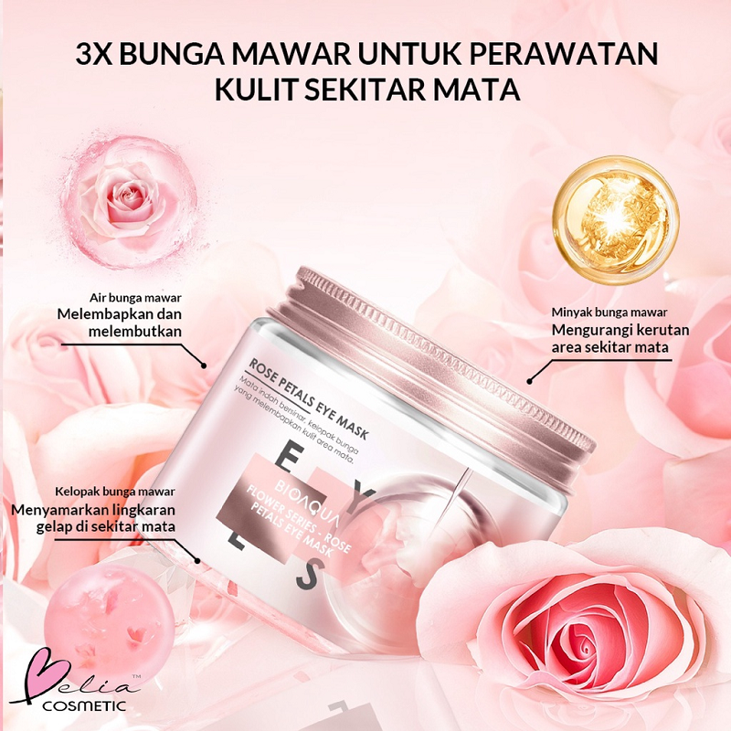 BIOAQUA Flower Series Rose Petals : Toner 250ml | Rose Petal Mask 120g | Eye Mask 140g/80pcs