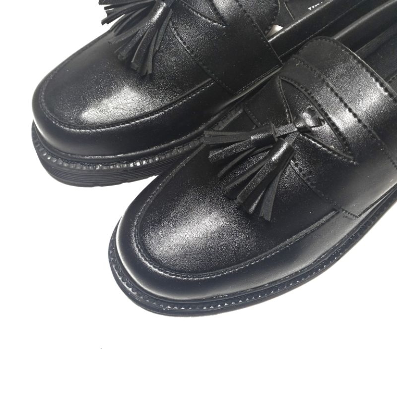 Alvarisstuff/Rey karet sepatu penny loafer kulit pria hitam