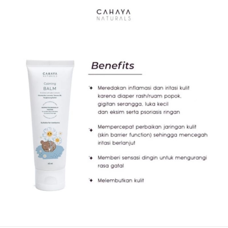 Cahaya Naturals Calming Balm (Eczema &amp; Rash Cream) - Krim Ruam Bayi