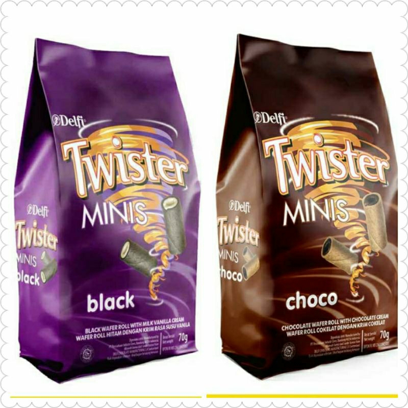 DELFI TWISTER WAFER STICK MINIS ROLL CHOCO - VANILLA 70 gram