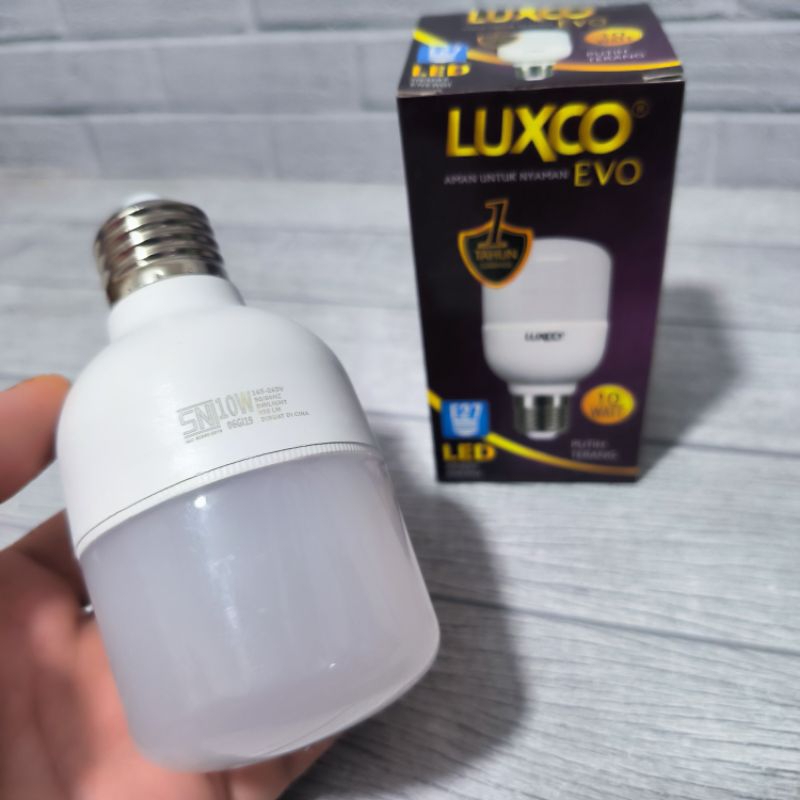 LAMPU LED T BULB LUXCO EVO 10W 10 WATT PUTIH GARANSI 1 TAHUN SNI BAGUS TERANG