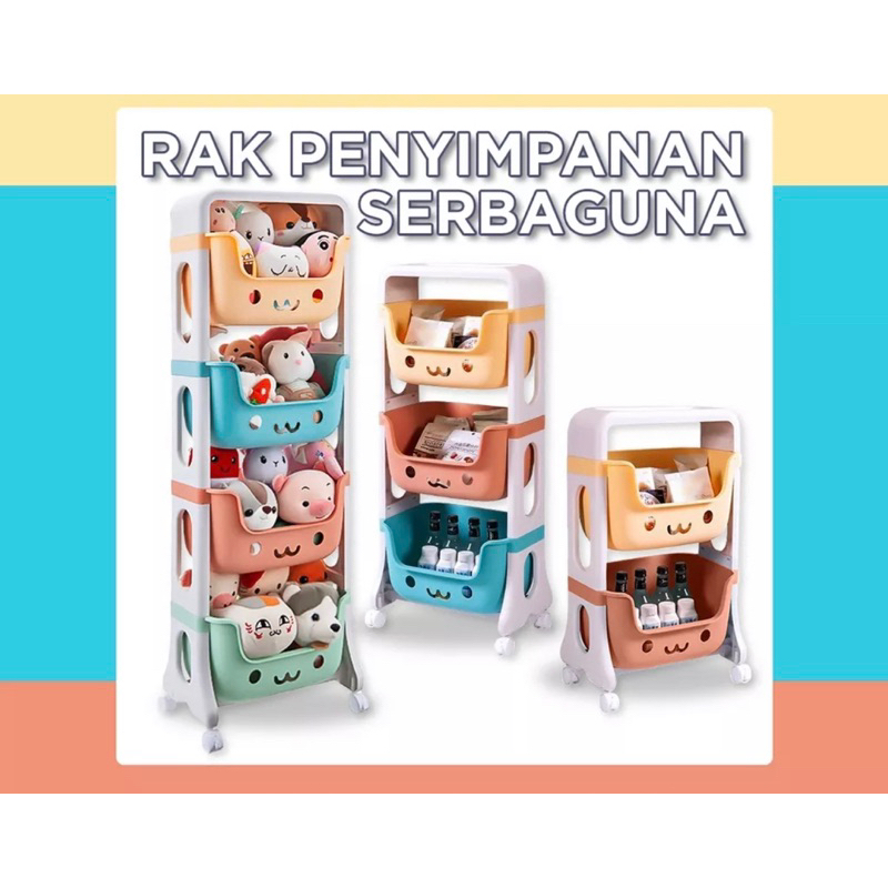 Makassar  Rak Susun 3S Tempat Penyimpanan Mainan / Boneka Anak