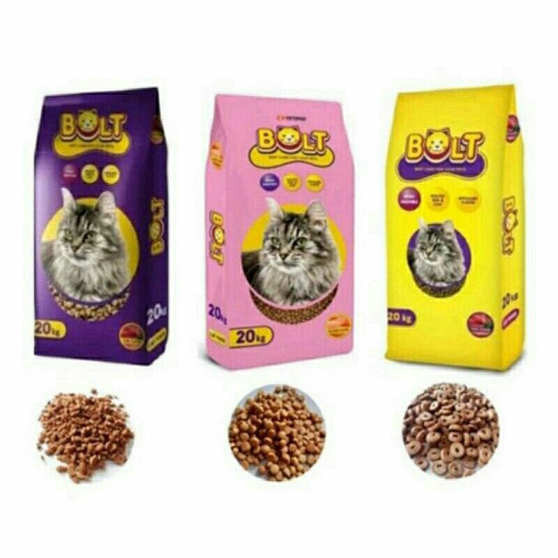 Makanan kucing BOLT 20kg All Varian / Cat Food Bolt 20kg (Grab Gosend)