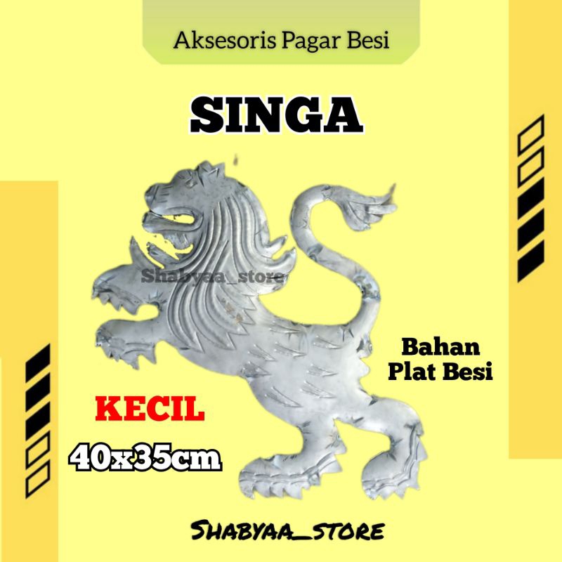 Ornamen aksesoris pagar besi tempa model singa kecil hiasan pagar teralis