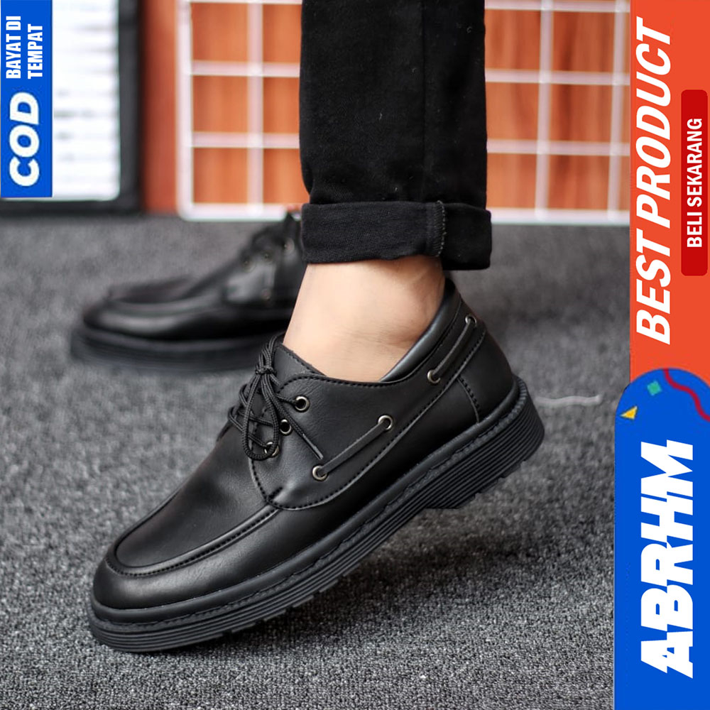 ABRHM Sepatu Formal Pantofel Docmart Low Boots Pria Casual Kulit Kerja Pria FUNAKI