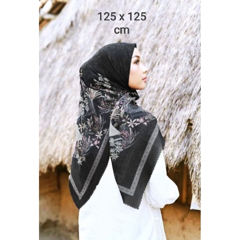 SALE HIJAB / SYARI ARASAA HITAM / COD / KERUDUNG VOAL MOTIF / SEGI EMPAT VOAL / JILBAB TERBARU / LAS
