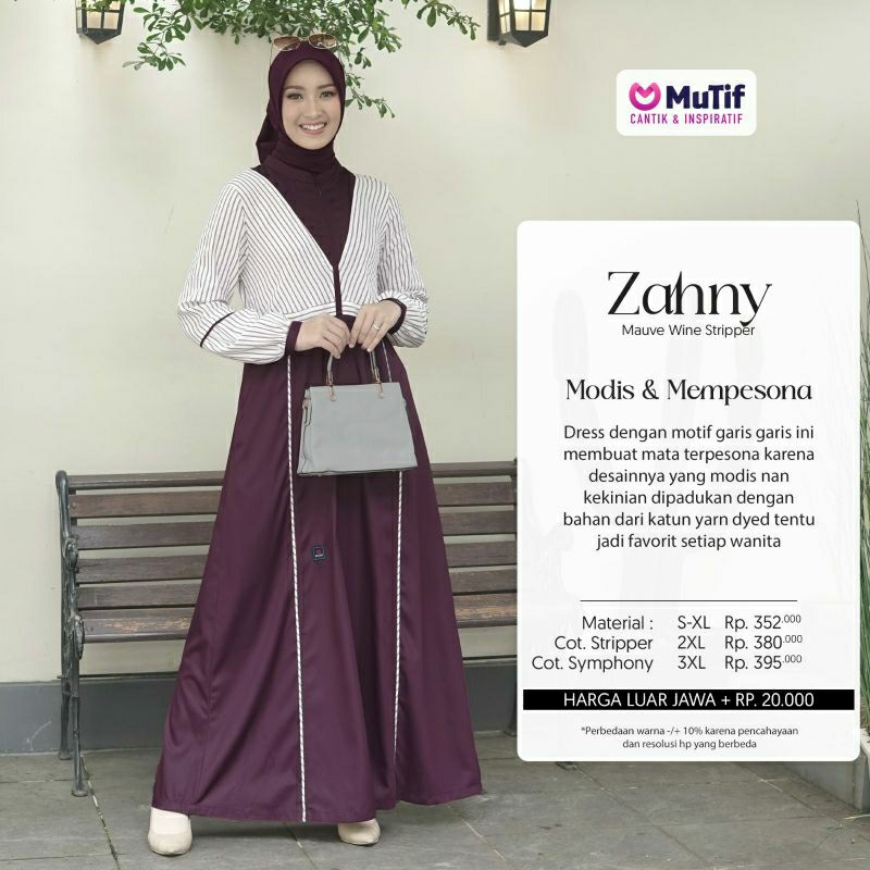 Mutif Sarimbit Zahny Mauve Wine Stripper Mutif Man Zahid Little Mutif Zahny Zahid Baju Muslim Gamis Sarimbit Keluarga Family Series Terbaru Ori Lebaran 2023