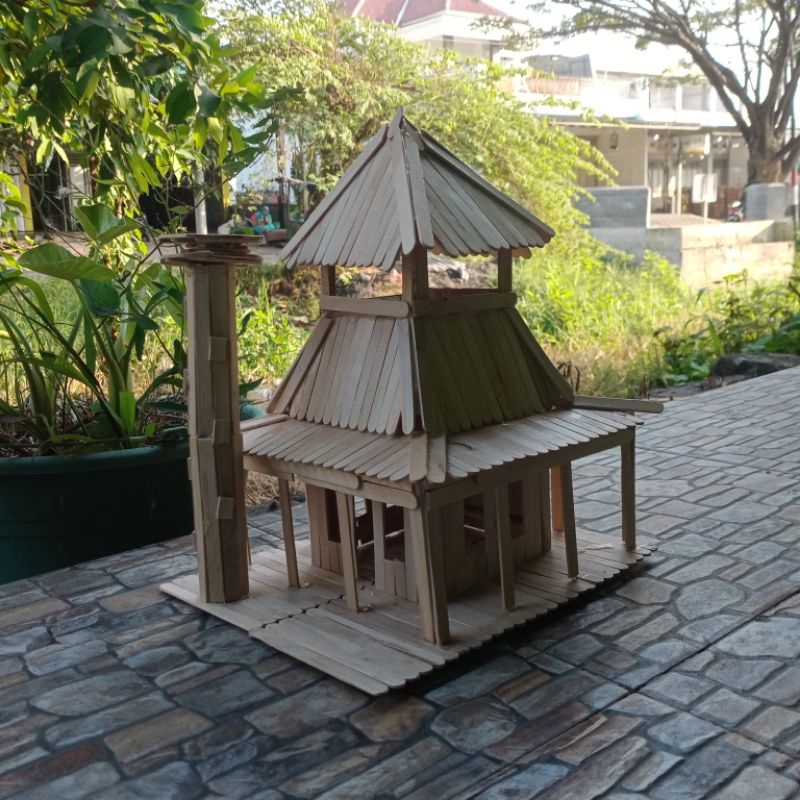 miniatur masjid sunan ampel dari stik es krim