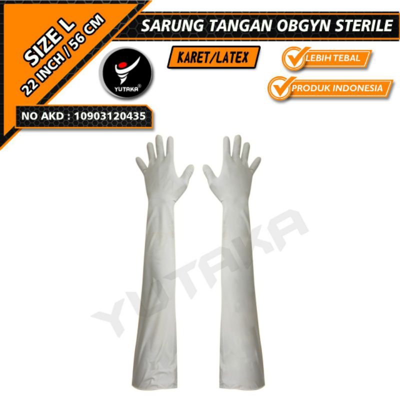 Sarung tangan Obgyn steril 56 cm isi 10 psg/murah Sarung tangan Obgyn steril 56 cm isi 10 psg