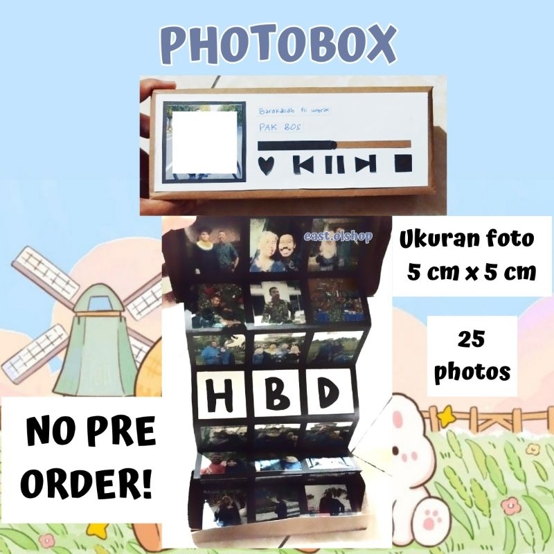 

Hadiah Ultah Tanpa PO, Kado Ulang Tahun, Photo Box Kekinian, Kado Pacar, Foto Berkualitas, Kado Gift Mini, Memory Box 25 Foto, Photo Box, Kado Anniversary, Suprise Box, Photobox Custom