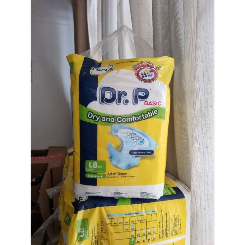 TENA DR P Basic adult diapers popok dewasa tipe perekat Tape size L isi 8 L8