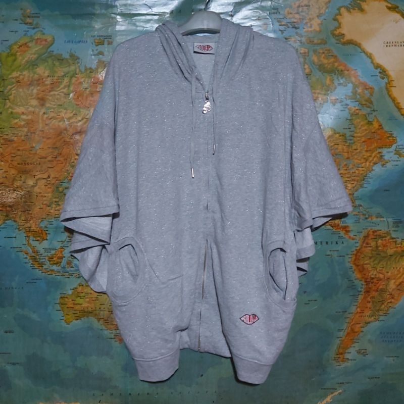 hoodie zipper ROLLIPS glitter butterfly style vest outer oversize original rare item