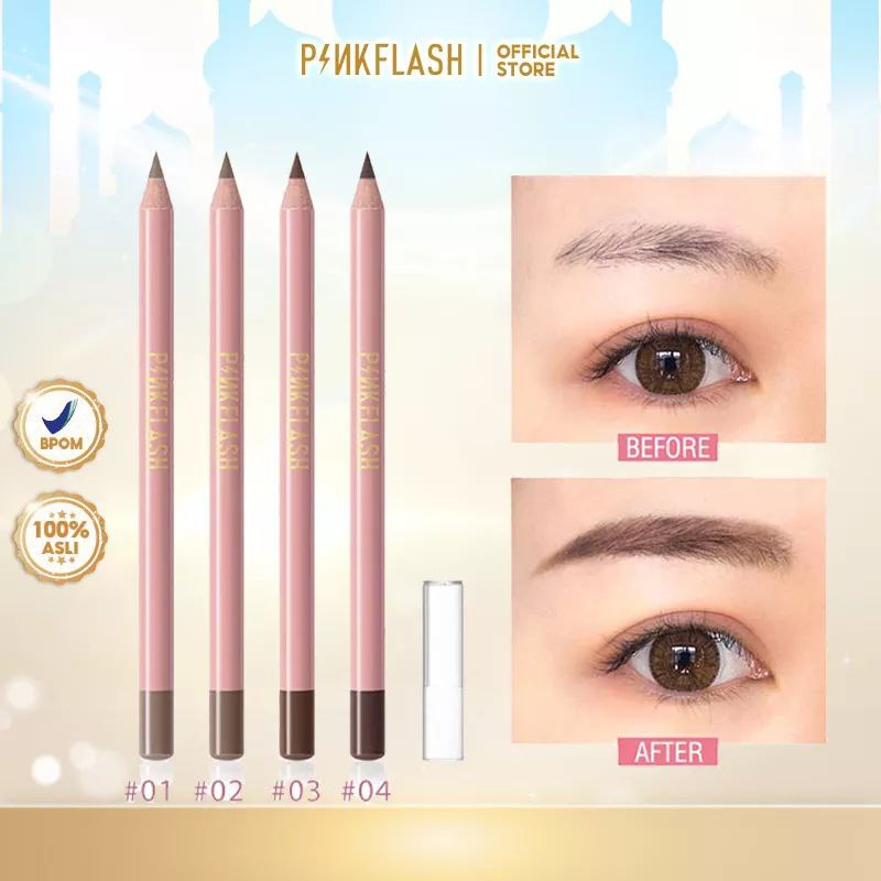 LF - PINKFLASH Ohmyemoji Pensil Alis Anti Air Tahan Lama -4 Warna Eyebrow Pencil