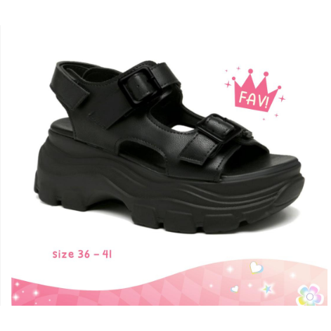 Doyoung Sandal Tali Wanita All Black 397