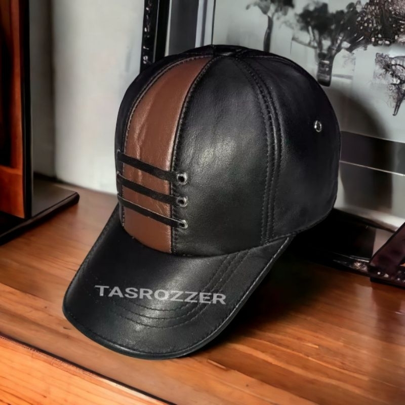 Topi kulit asli 100% model tali