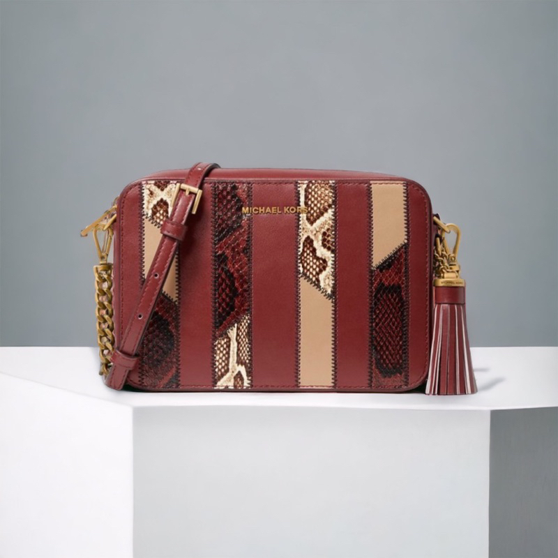 Original Michael Kors Jet Set Medium Camera Crossbody Bag Leather