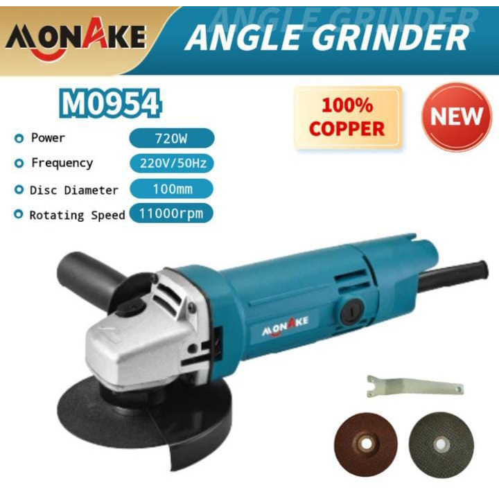 Mesin Gerinda Tangan Angle Grinder MONAKE - MO954 (Variable Speed)