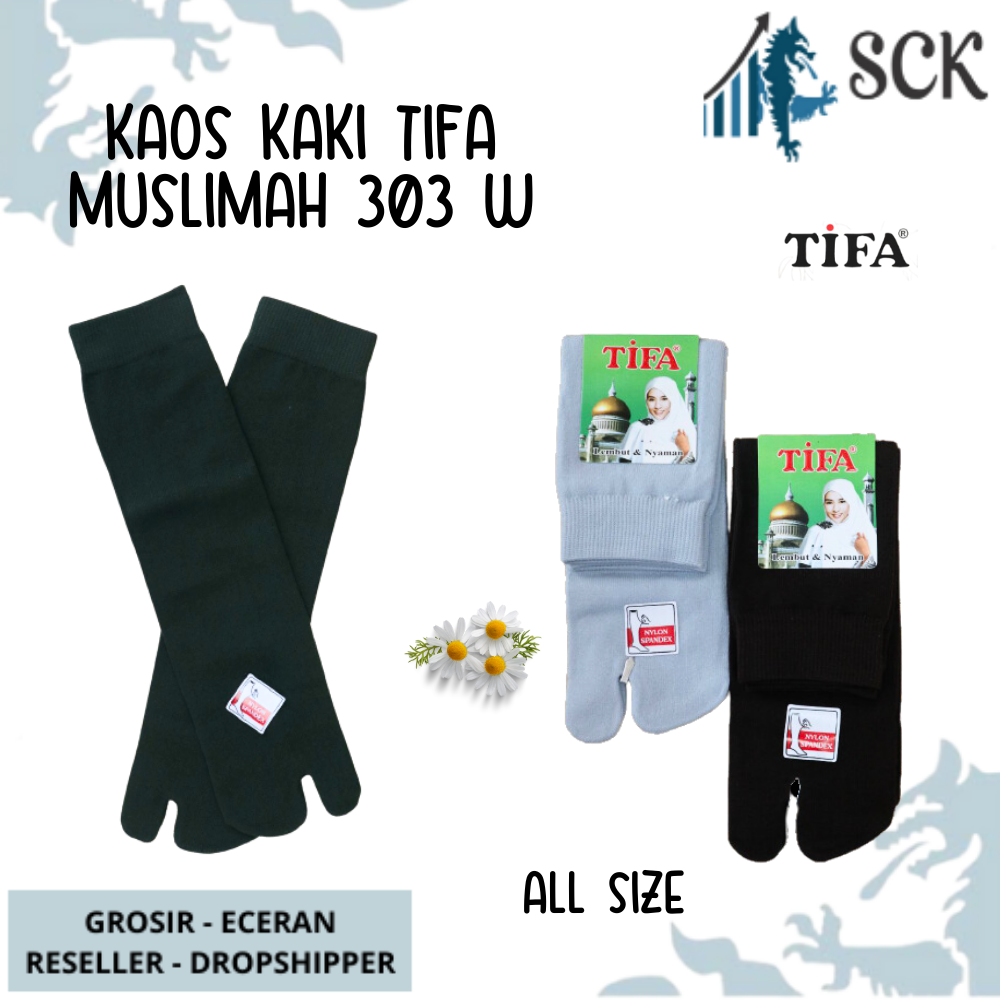 Kaos Kaki Wanita TIFA 303 BETIS MUSLIM WARNA MUDA Muslimah Betis 2 Jari / Kaus Kaki Jempol Muslimah - sckmenwear GROSIR