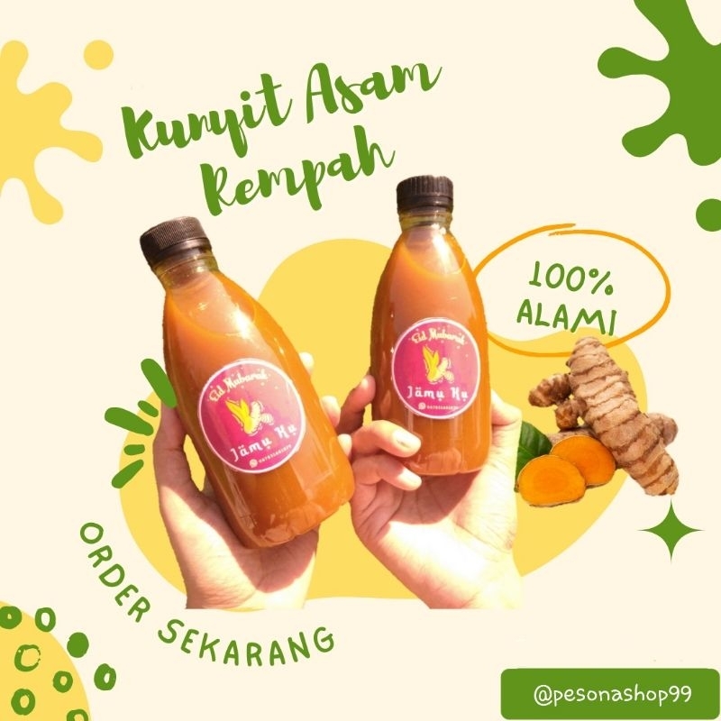 

KUNYIT ASAM REMPAH ALAMI SEGAR MURAH 250 ml