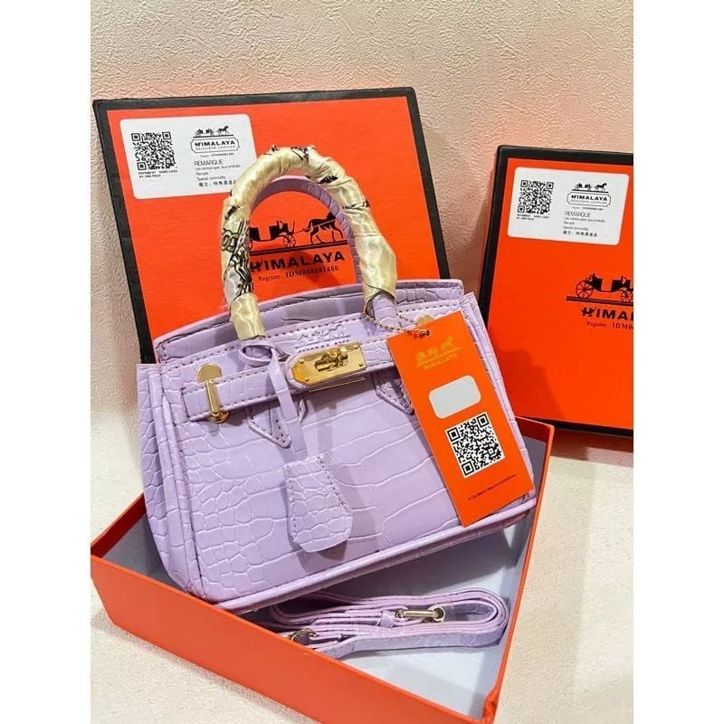 HIMALAYA TAS SELEMPANG WANITA BIRGIN CROCO MINI BABY PURPLE (20X14X10) FREE BOX