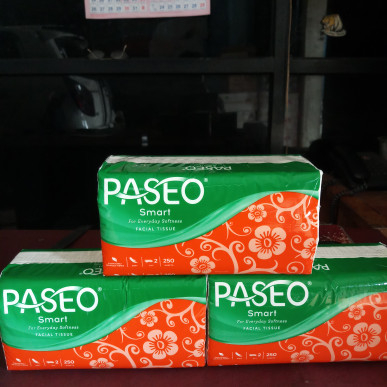 Tissue Paseo 250 sheet 2ply facial tissue