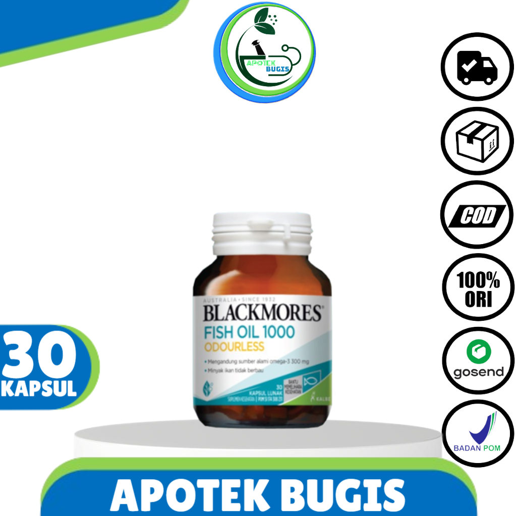 Blackmores Odourless Fish Oil 1000 Minyak Ikan Isi 30-90 Capsules