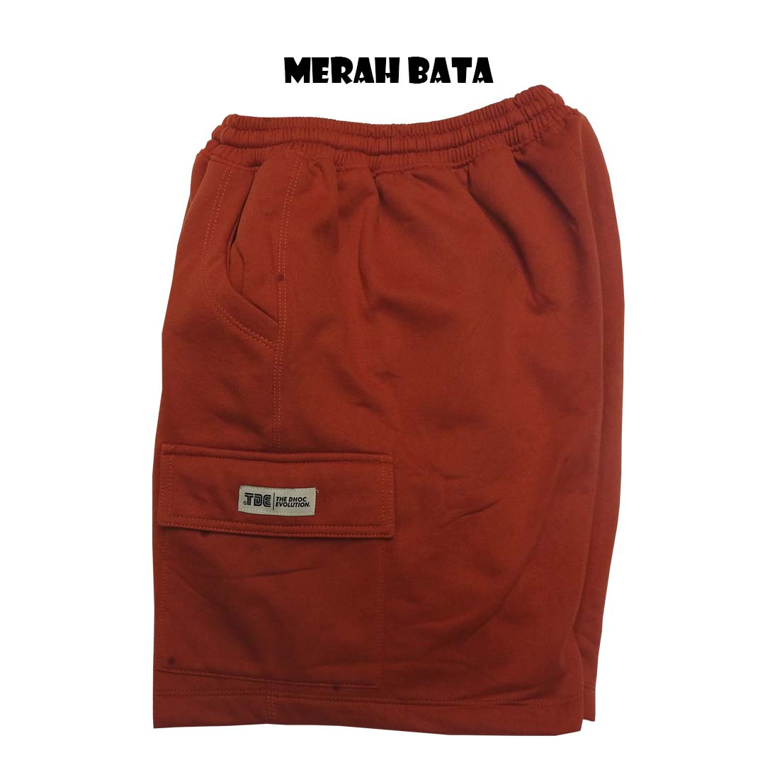 TDE/SHORT CARGO/CELANA PENDEK/UNISEX/PRIA/WANITA/CARGO/MERAH BATA