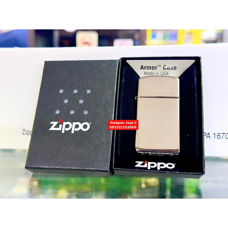 korek zippo original USA 1606 Armor Slim high polis Chrome