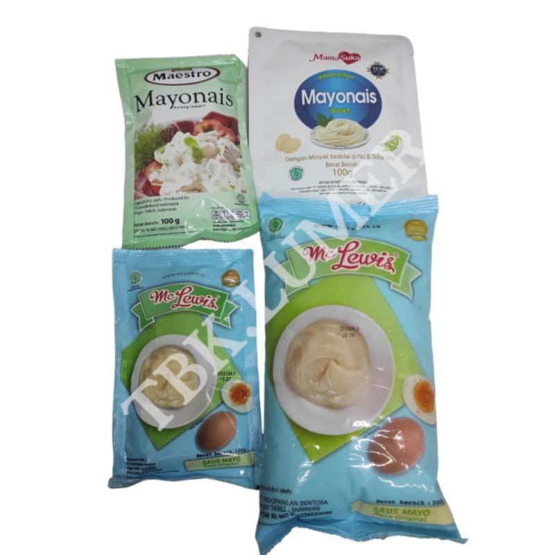 

MAYONAIS KEMASAN 100gr, 200gr repack DAN 500gr/MAYO/MAYONES/KEMASAN SACHETMC.LEWIS/MAESTRO/MAMASUKA