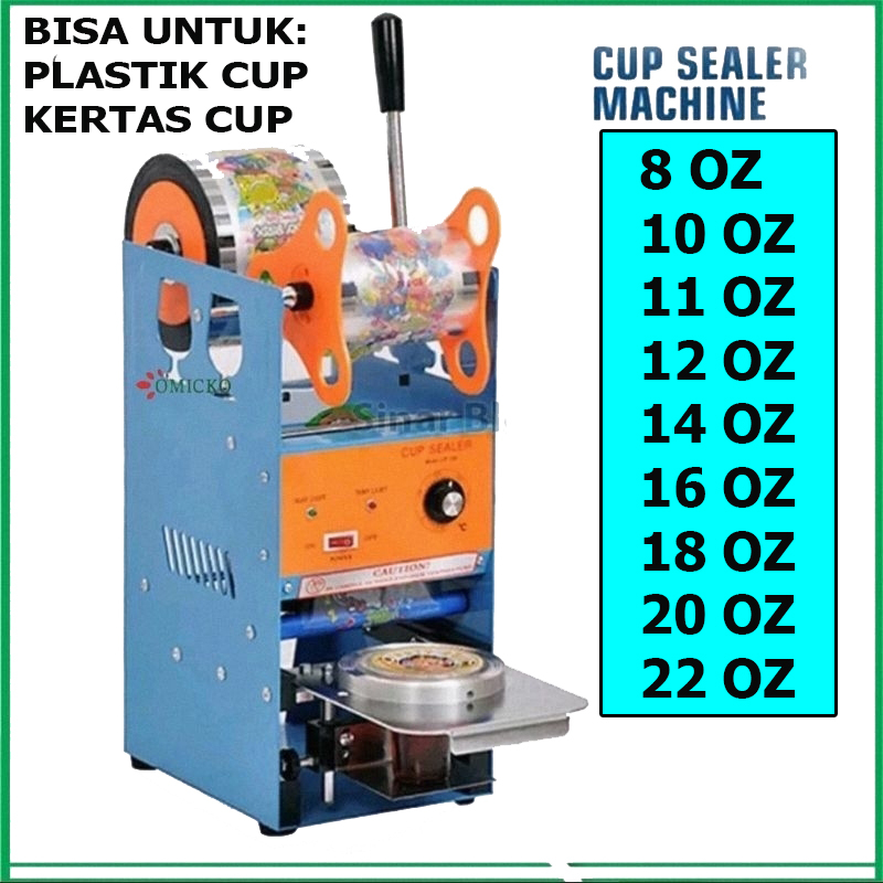 PROMO BESAR CUCI GUDANG !! Mesin Sealer Cup hingga 22oz 9oz 16oz 18oz 14oz 12oz diameter 7,5cm 9cm 9,5cm / Mesin Penutup Minuman Plastik / Alat Pres Gelas / mesin Pres plastik / mesin tutup plastik / Mesin Serut ES 300watt / hemat listrik