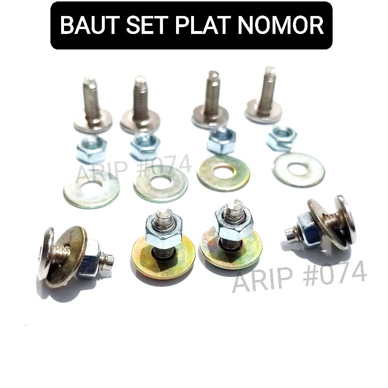 Termurah [Promo] Baut Plat Nomor Universal Baut Plat Nomor Motor Atau Mobil Baut Mur Ring Set Plat