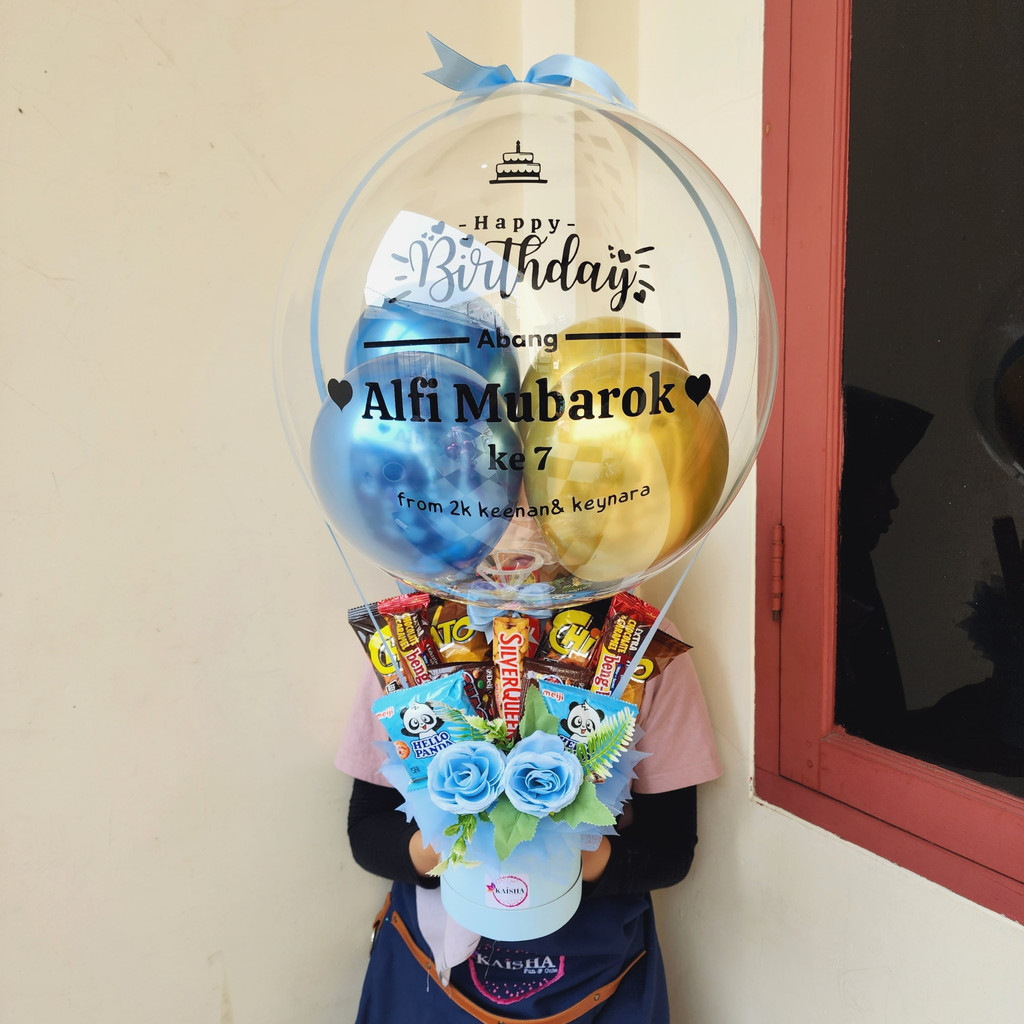 Promo Balon bucket balon buket balon snack bloom box bouquet balon