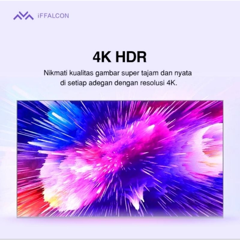 iFFALCON 50U62 Smart TV 50 Inch Google TV 4K Garansi Resmi
