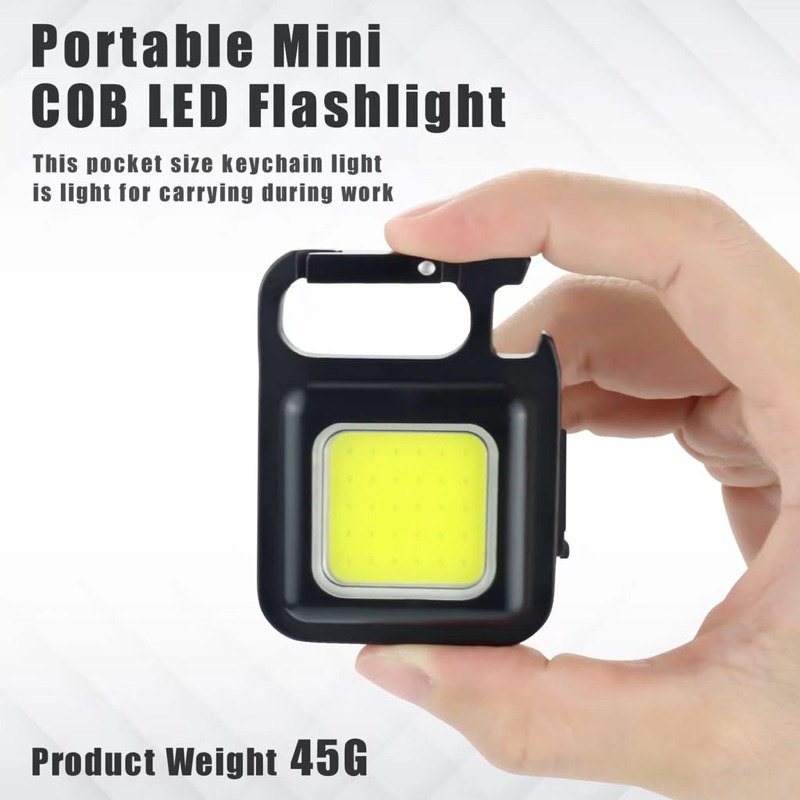 Lampu Senter (PETAK) LED SUPER TERANG / Emergency Lamp COB Portable Light Mini Keychain Magnet Tahan Air