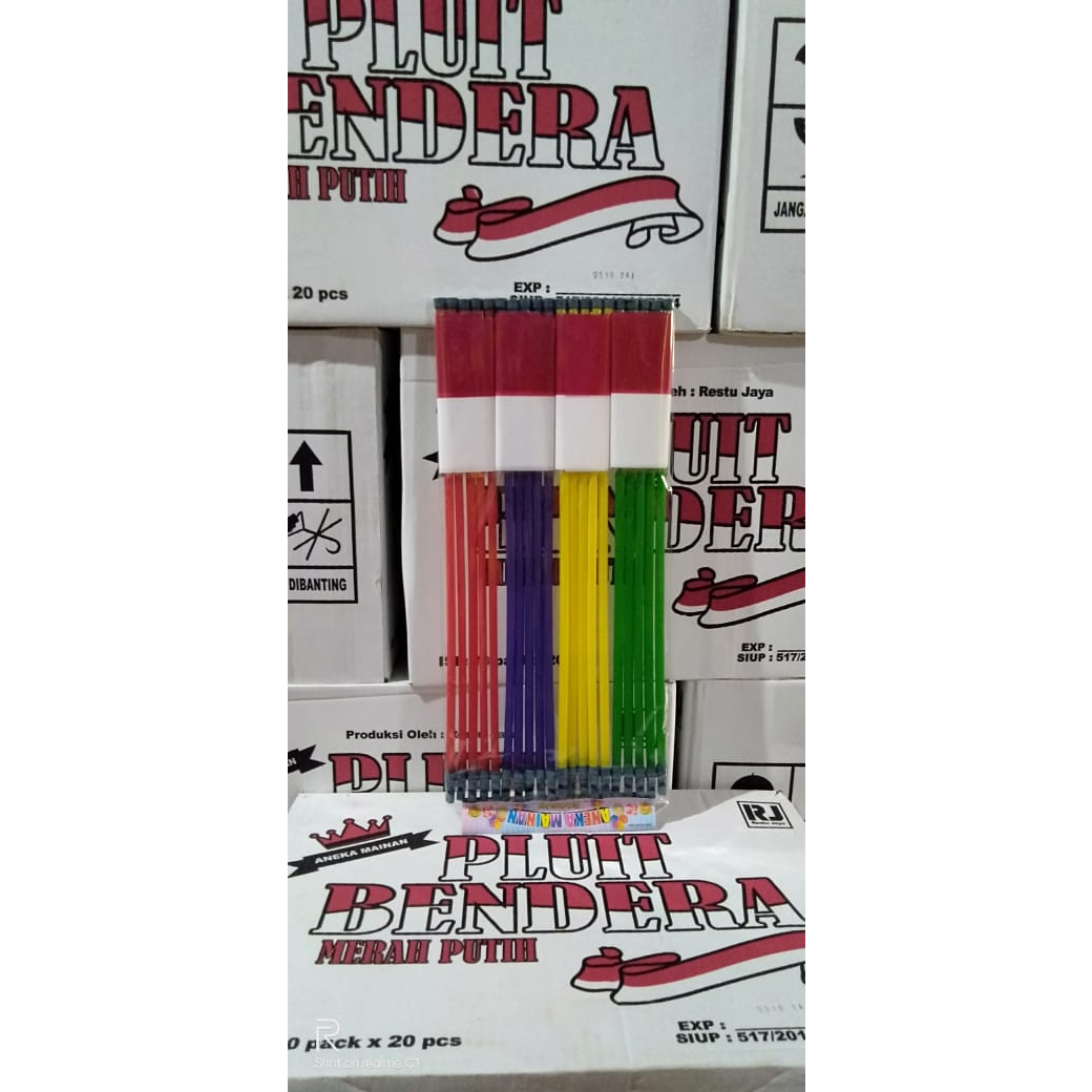 1 DUS PLUIT / BENDERA MERAH PUTI / Bendera PLASTIK Merah Putih ( 600 pcs Bendera )