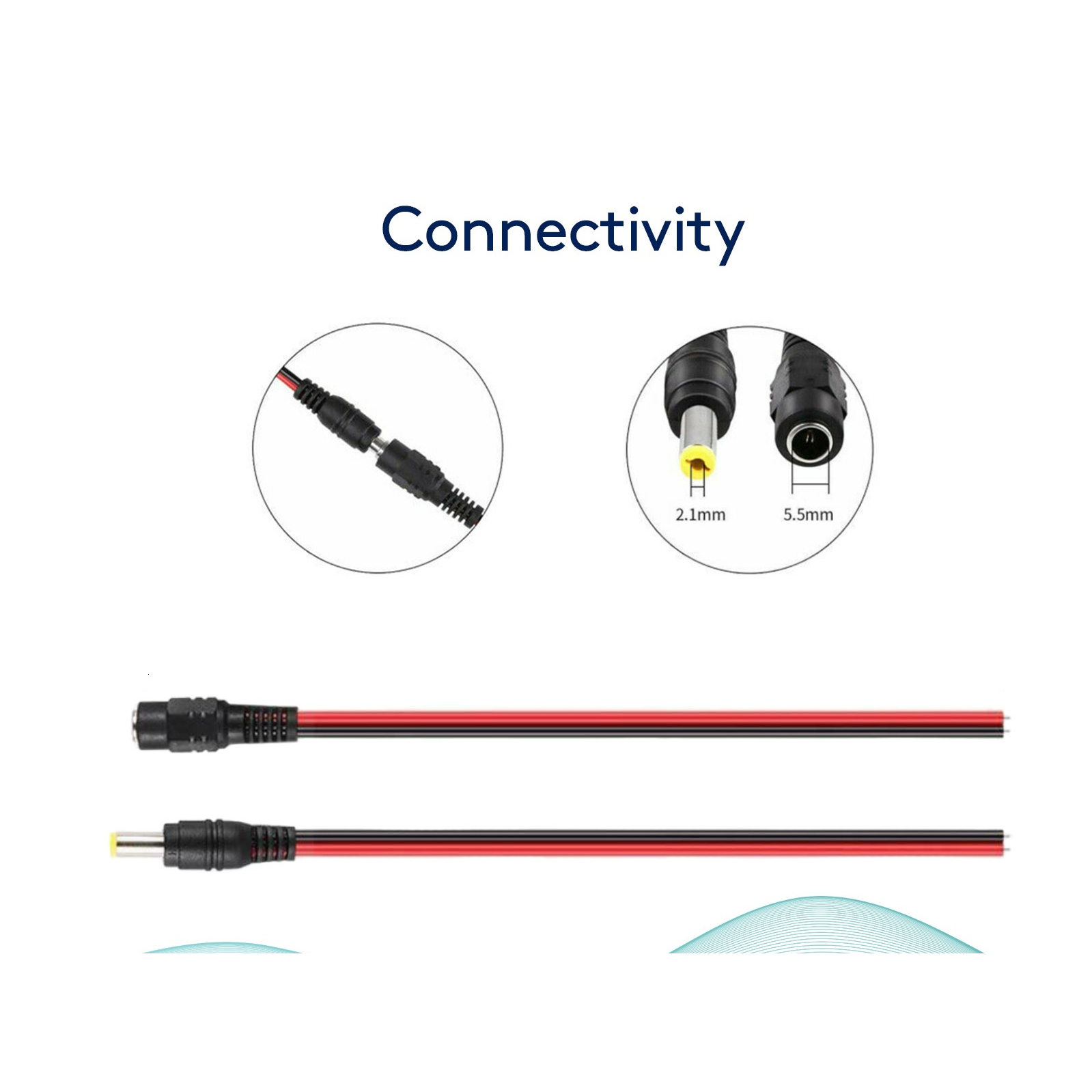 Kabel Power DC Jack Male Female 5.5 x 2.1mm Socket Plug Connector Cable Wire Lot Adaptor CCTV