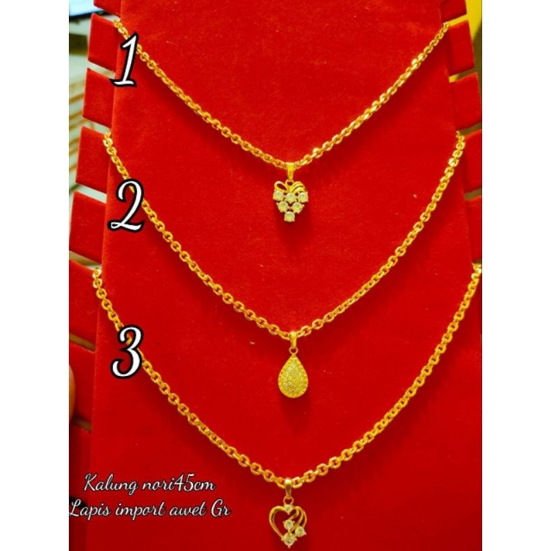 kalung nori medan 45cm liontin replika emas24k
