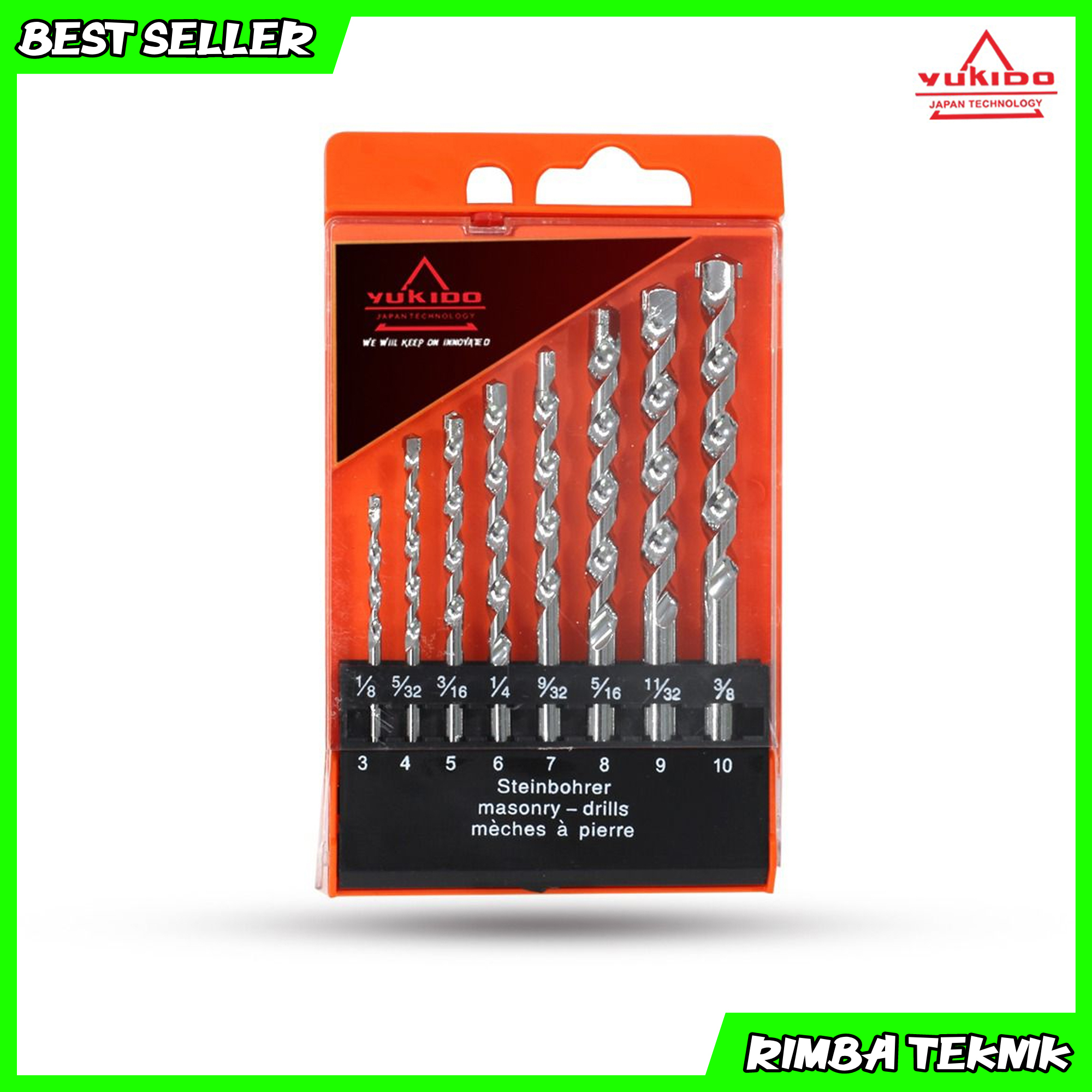 MATA BOR BETON SET 8PCS 3-10MM DRILL Mata Bor Impact Mata Bor