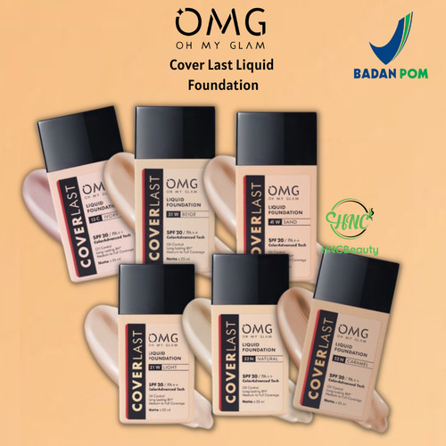 (BPOM) OMG Oh My Glam Coverlast Liquid Foundation - Alas Bedak