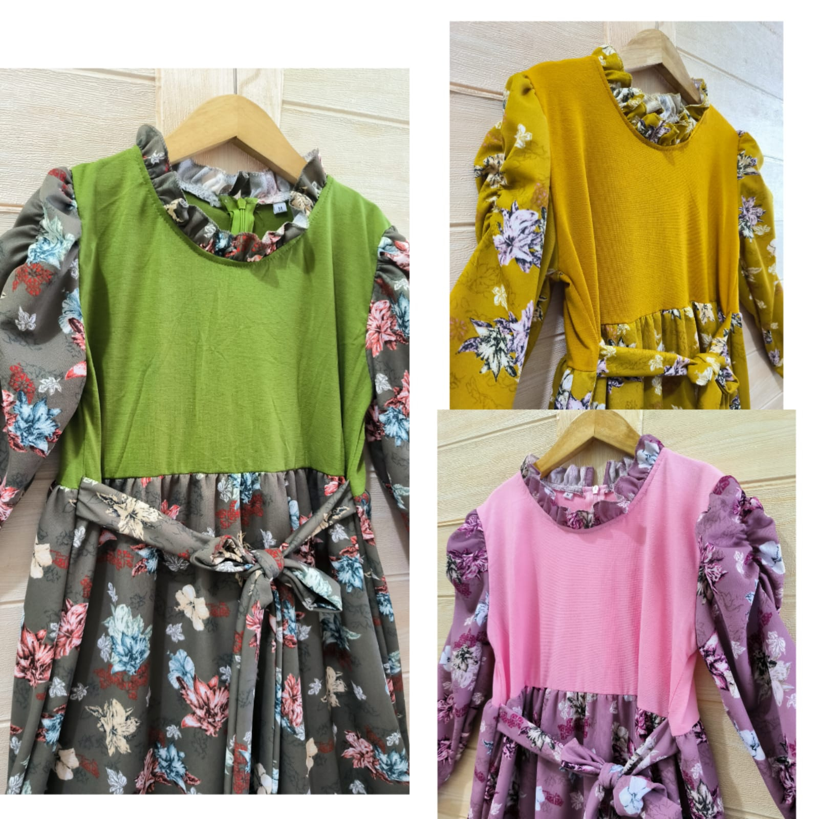 MOMOGI-GAMIS MAXI ANAK PEREMPUAN FLORAL KOREAN STYLE YOONA / GAMIS MAXI KAOS SPANDEK / Usia 5thn-Usia Tanggung