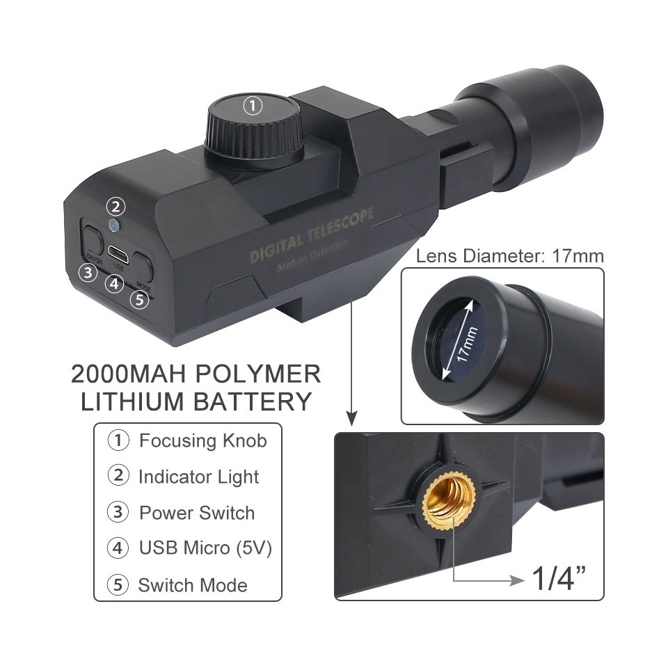 WiFi Digital Telescope 70X - Teleskop Monokuler Zoom 70x FREE TRIPOD